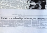 December 1994 - Industry Based Learning Scholarship scheme
